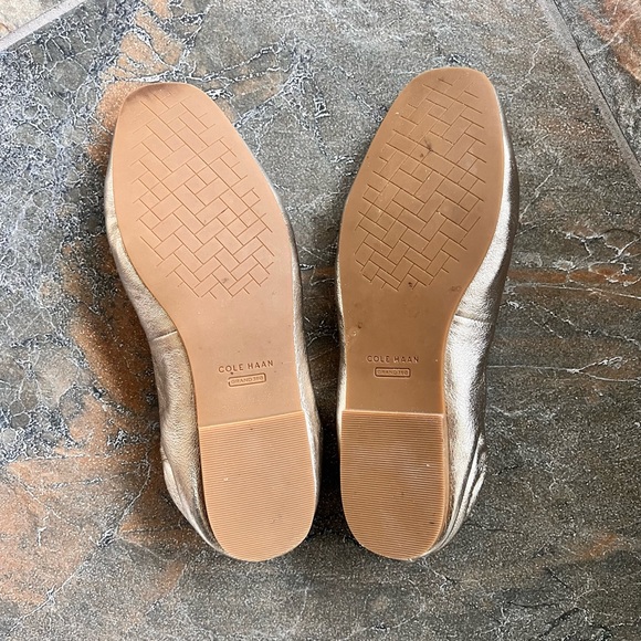 Cole Haan Wayfarer Ballet Flat Gold - Picture 2 of 4